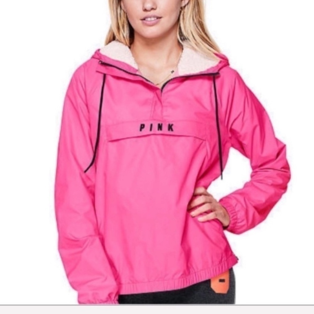 VS PINK Sherpa Lined Hood Anorak - Pink